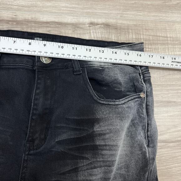 Waimea Distressed Black/ Gray Skinny Fit Jeans Size 34 - Picture 3 of 11